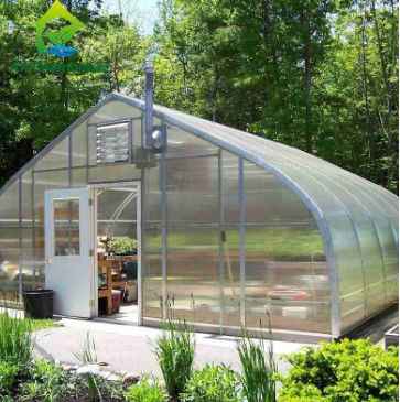 पौधों की खेती स्थिर संरचना और आसान विधानसभा के साथ एकल स्पैन पॉली कार्बोनेट पीसी शीट ग्रीनहाउस